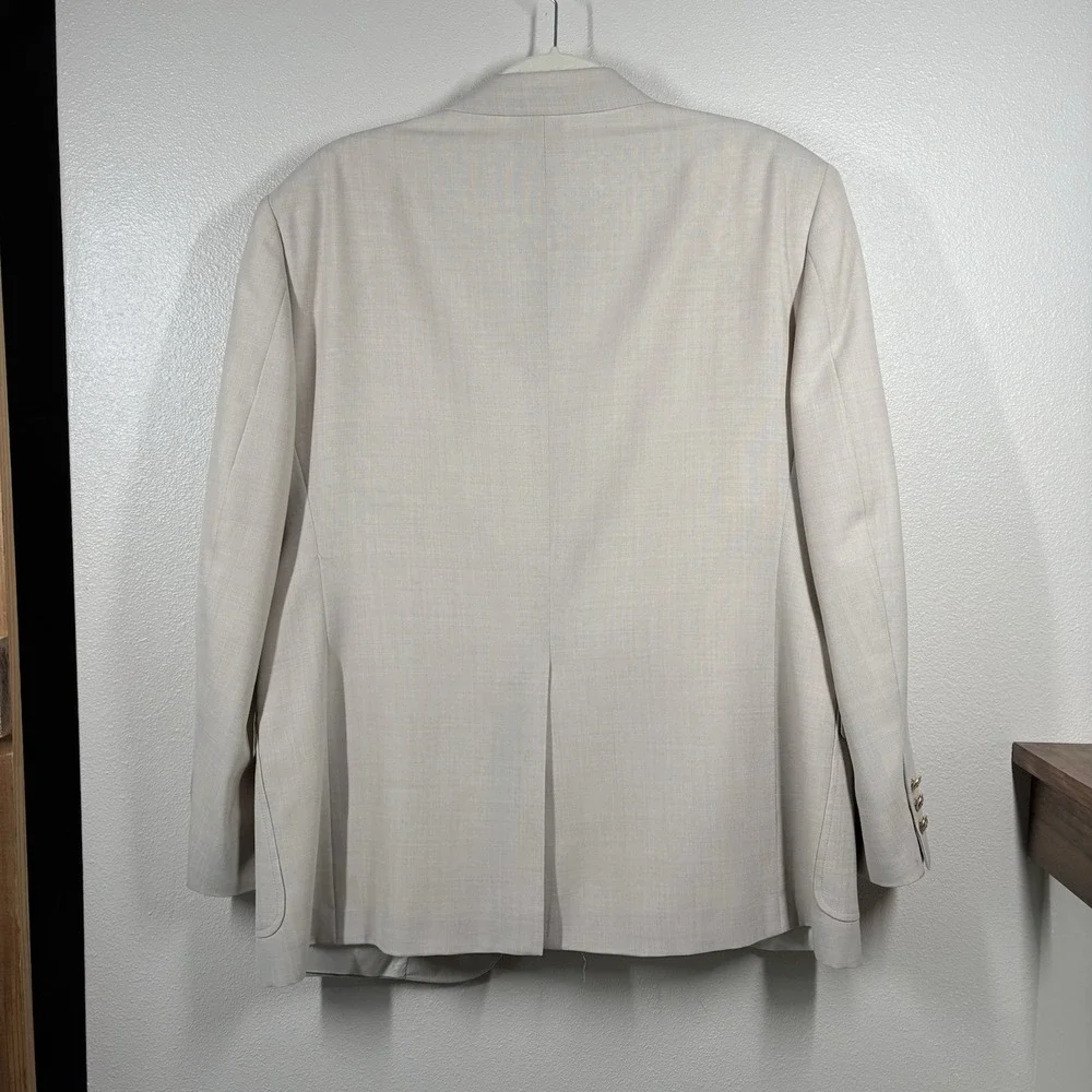 Hart Schaffner Marx‎ Dillards Beige Tan Blazer  J Nicklaus  42S  Gold Button VTG